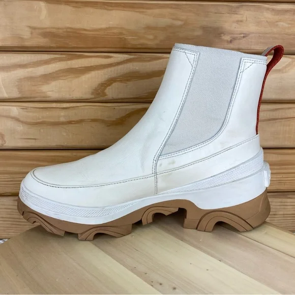 Sorel BREX Womens 10 US NL4303-120 Cream Round Toe Pull-On Ankle Chelsea Boot WP - Picture 10 of 13